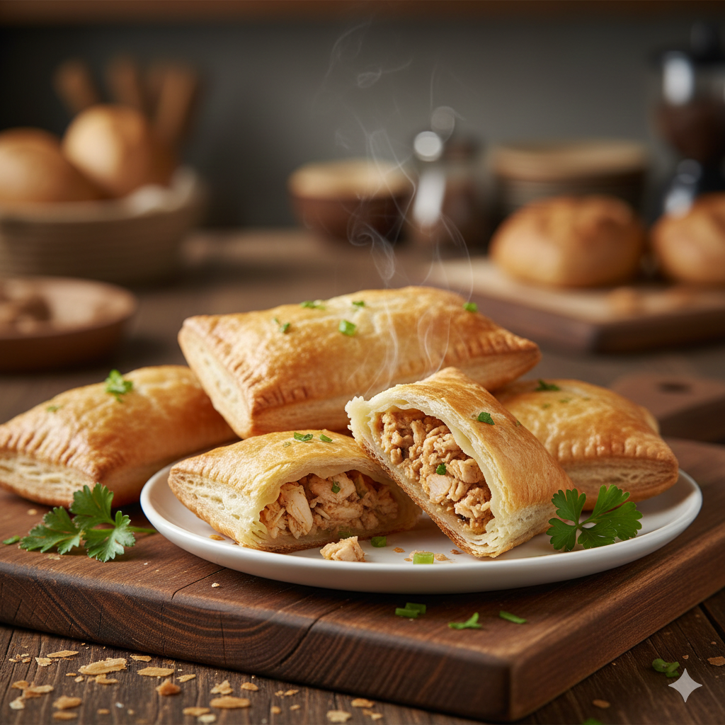 Dozen Haitian Puff Pastry Patties chicken fillings