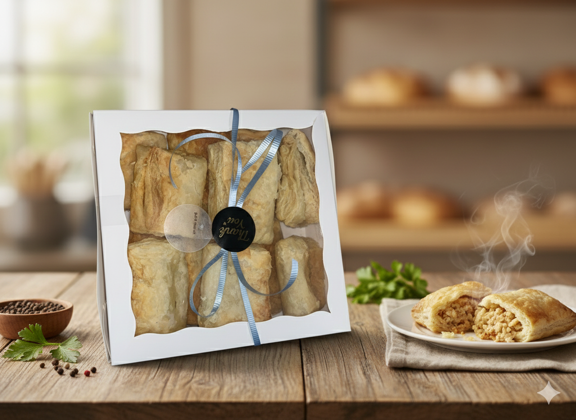 Haitian Patty (French: Pâté Haïtien, Creole: Pate Ayisyen)1 Dozen  moru (goldfish) fillings