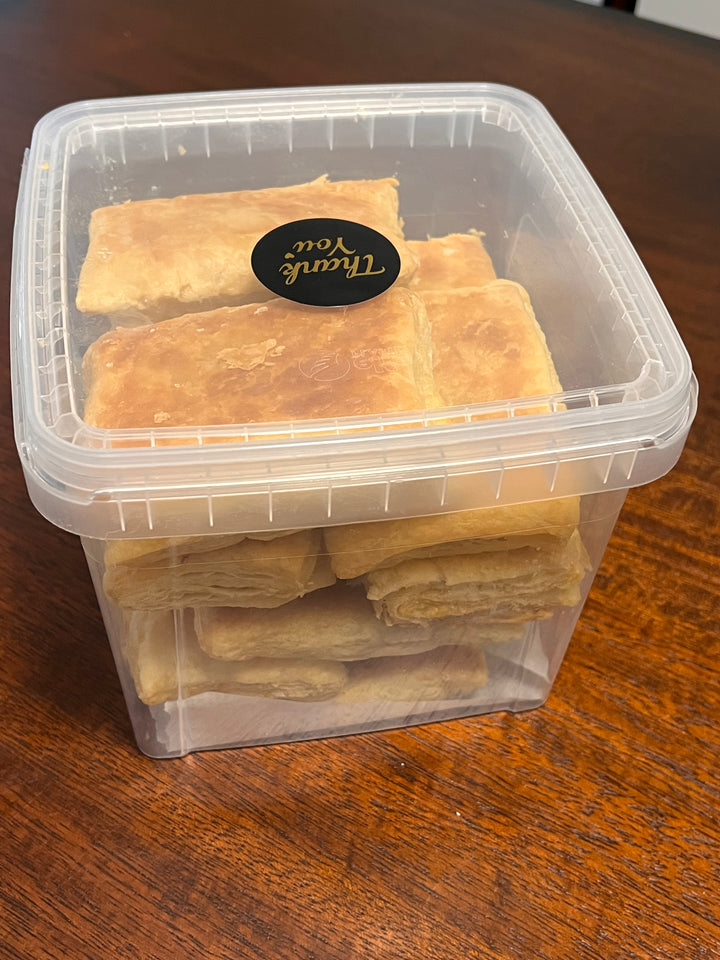 Haitian Patty (French: Pâté Haïtien, Creole: Pate Ayisyen)1 Dozen  moru (goldfish) fillings