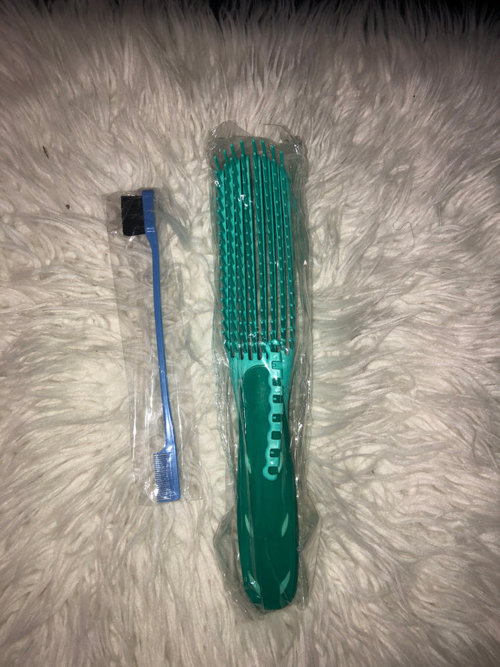 Detangling Brush for Afro America/ African Hair Textured 3a to 4c Kinky Wavy/ Curly/ Coily/ Wet/ Dry/ Oil/ Thick/ Long Hair, Knots Detangler Easy to Clean (Pink, Green)